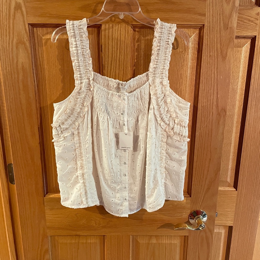 Cream Sleeveless Top